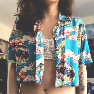 Vintage Hawaiian Crop Shirt